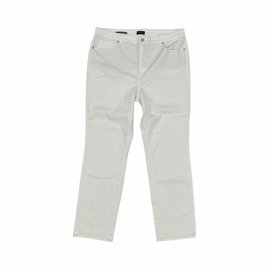 Jeans Straight By Talbots In White Denim, Size:16