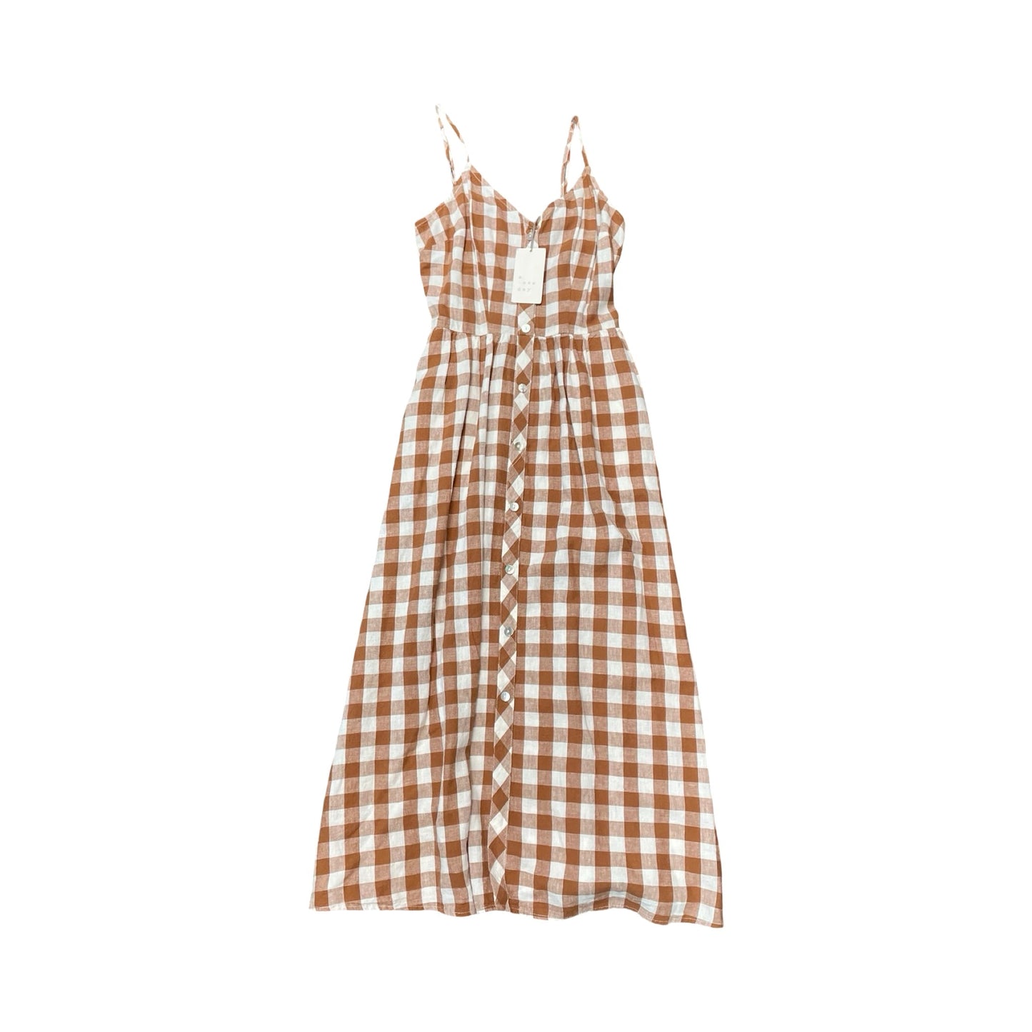Dress Casual Midi By A New Day In Checkered Pattern, Size:Xs
