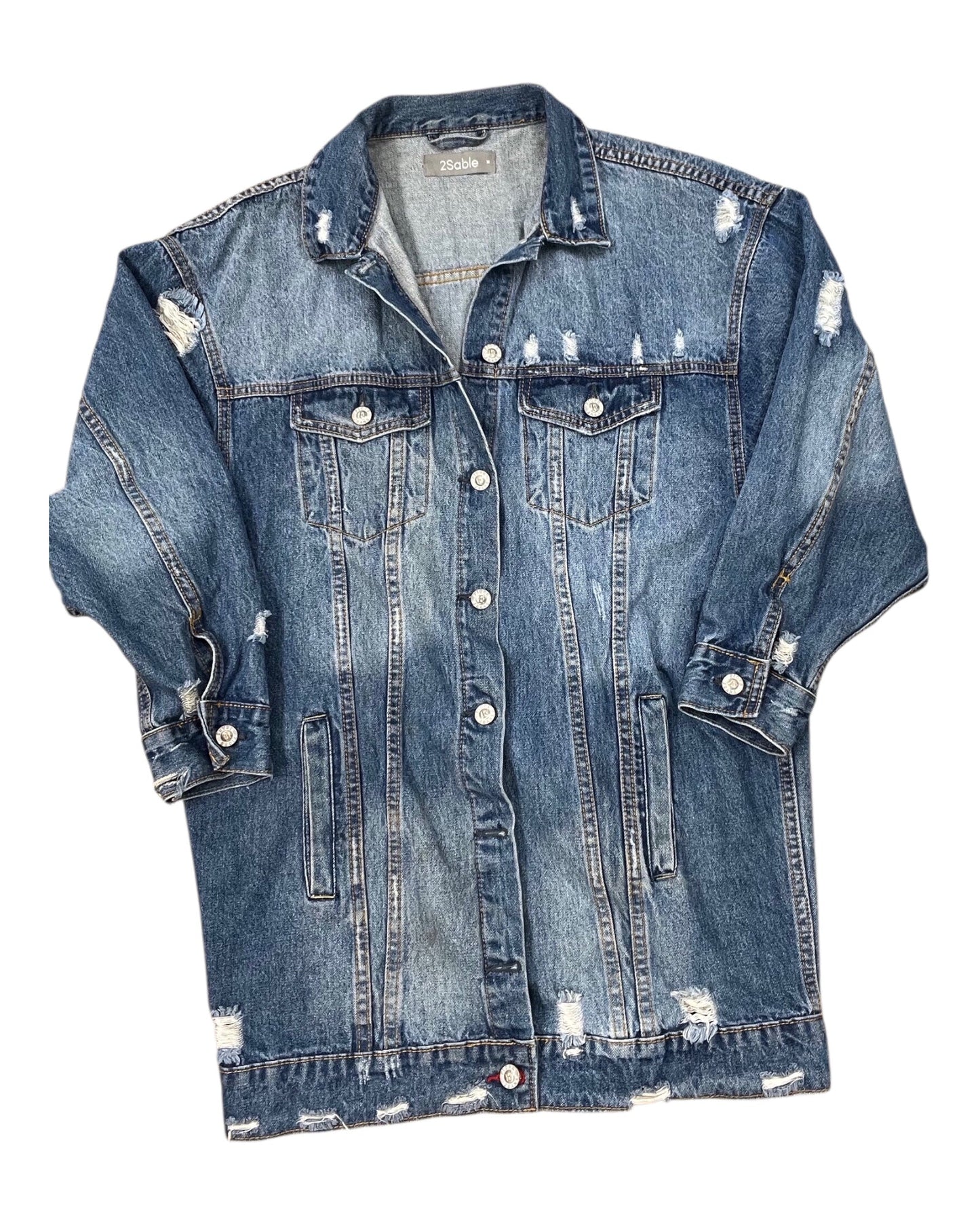 Jacket Denim By Clothes Mentor In Blue Denim, Size:M