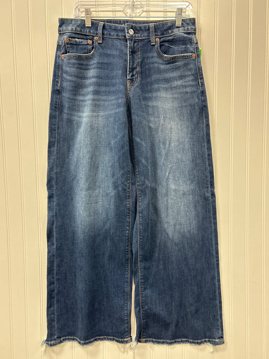 Jeans Wide Leg By American Eagle In Blue Denim, Size:4