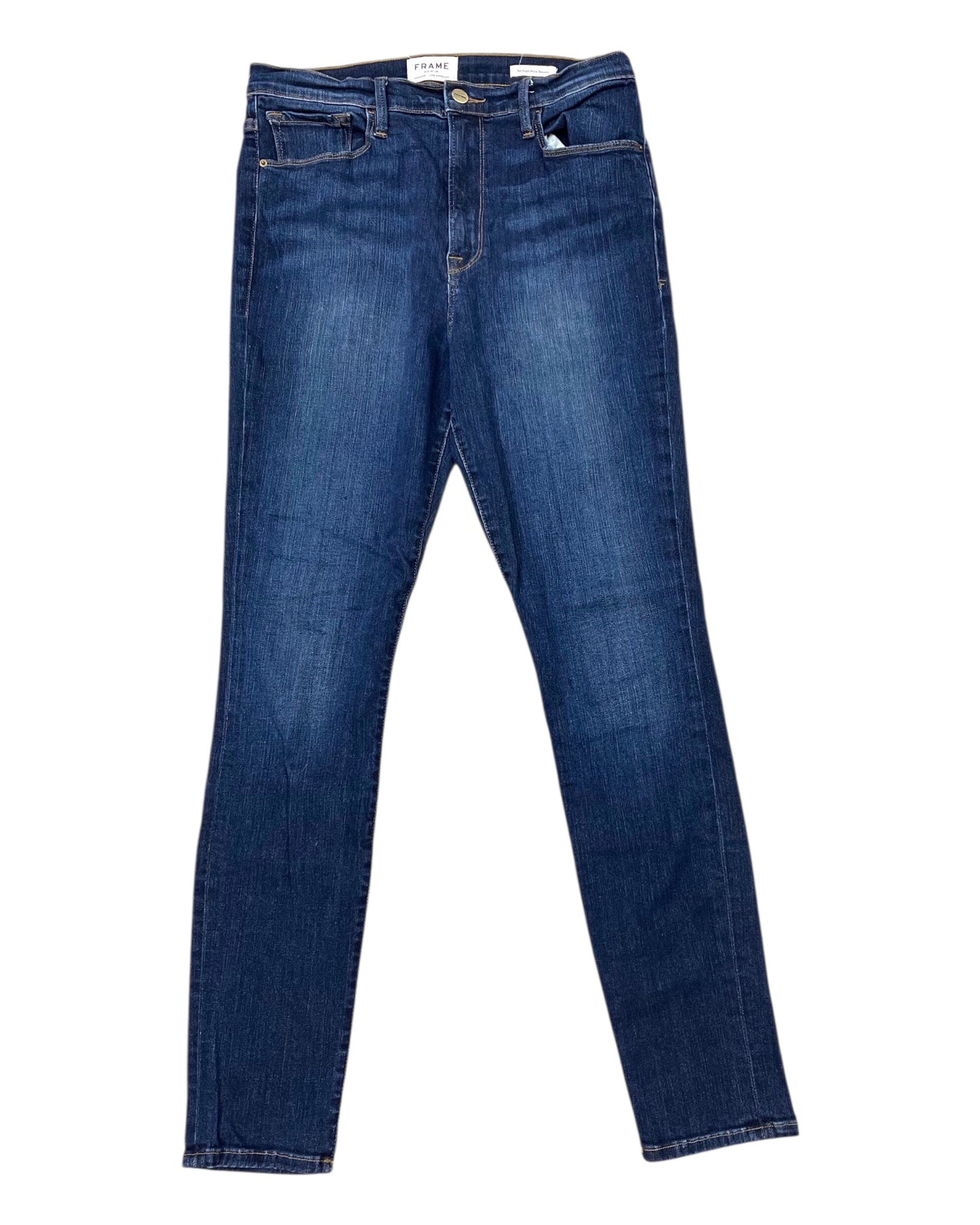 Jeans Skinny By Frame In Blue Denim, Size:10