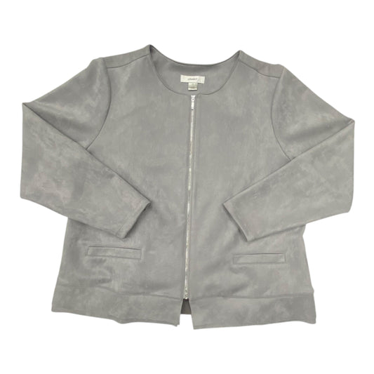 Blazer By Cj Banks In Grey, Size:1X