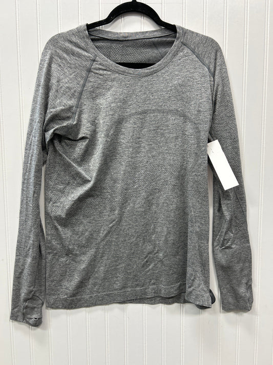 Athletic Top Ls Crewneck By Lululemon In Grey, Size:12