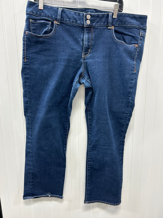 Jeans Straight By American Eagle In Blue Denim, Size:18