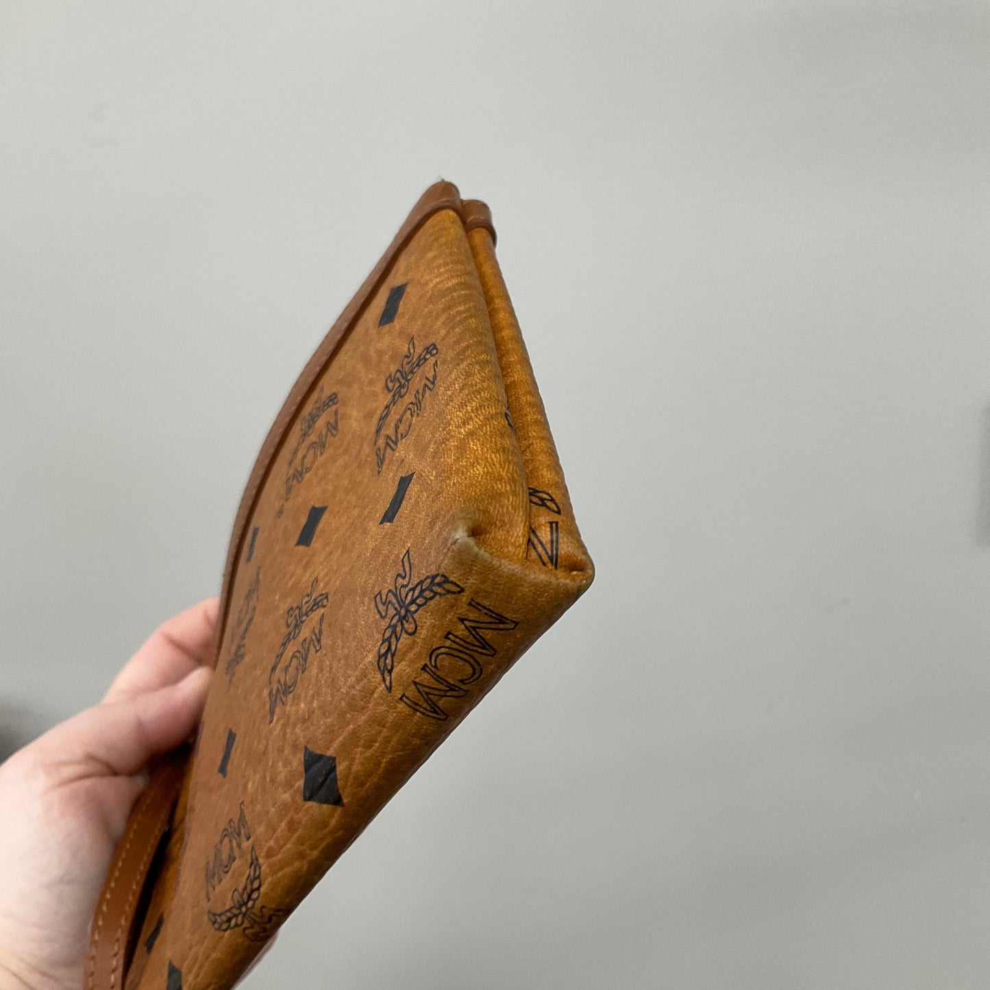 Wristlet Luxury Designer By Mcm In Brown, Size:Small