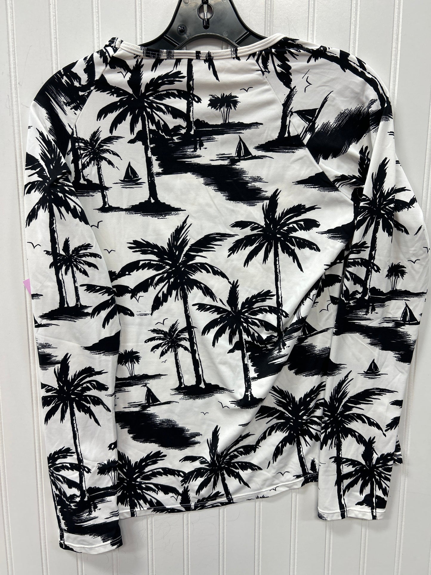 Athletic Top Ls Crewneck By Tommy Bahama In Black & White, Size:L