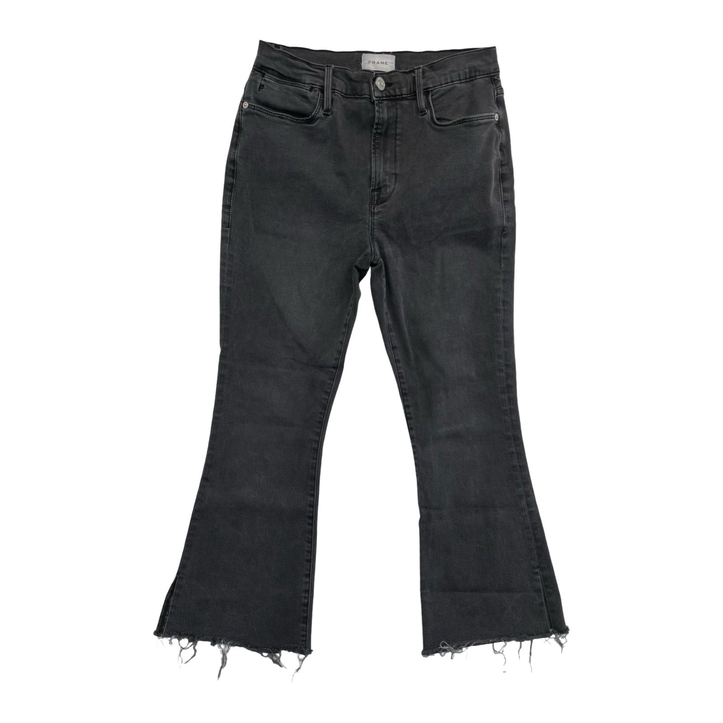 Jeans Boot Cut By Frame In Black Denim, Size:10