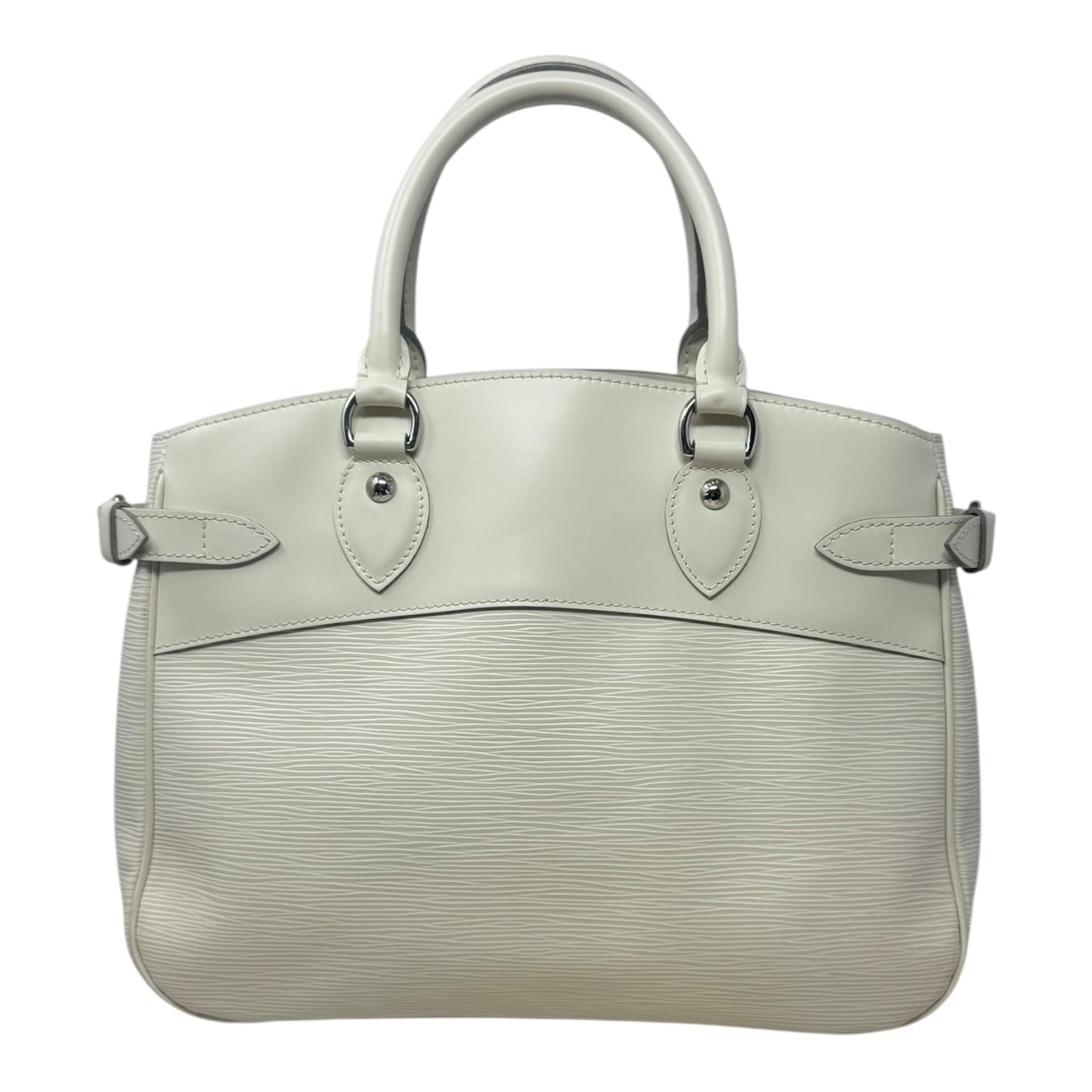 Epi Passy Ivory Leather Shoulder Handbag Luxury Designer By Louis Vuitton, Size: Medium