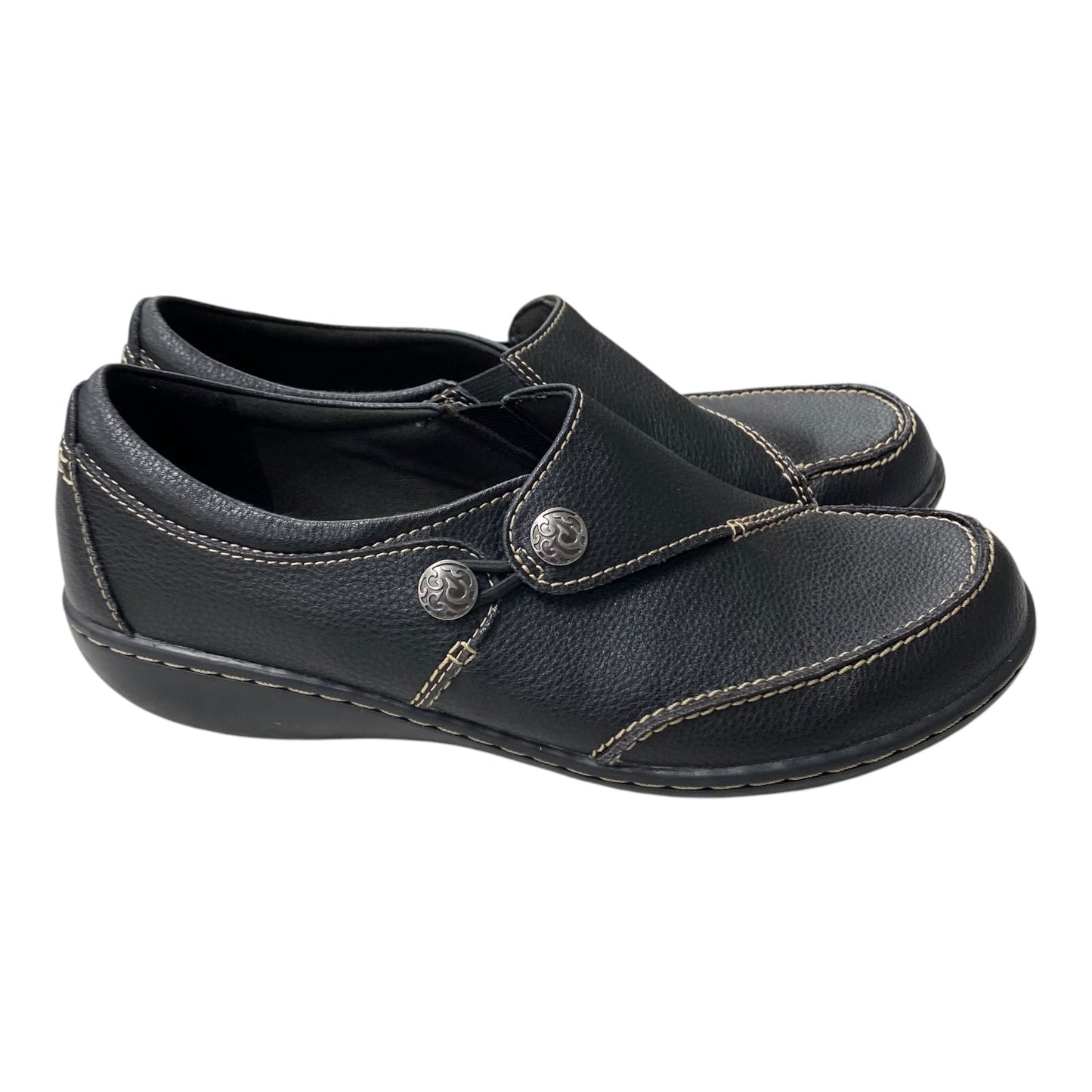 Shoes Flats By Clarks In Black, Size:7