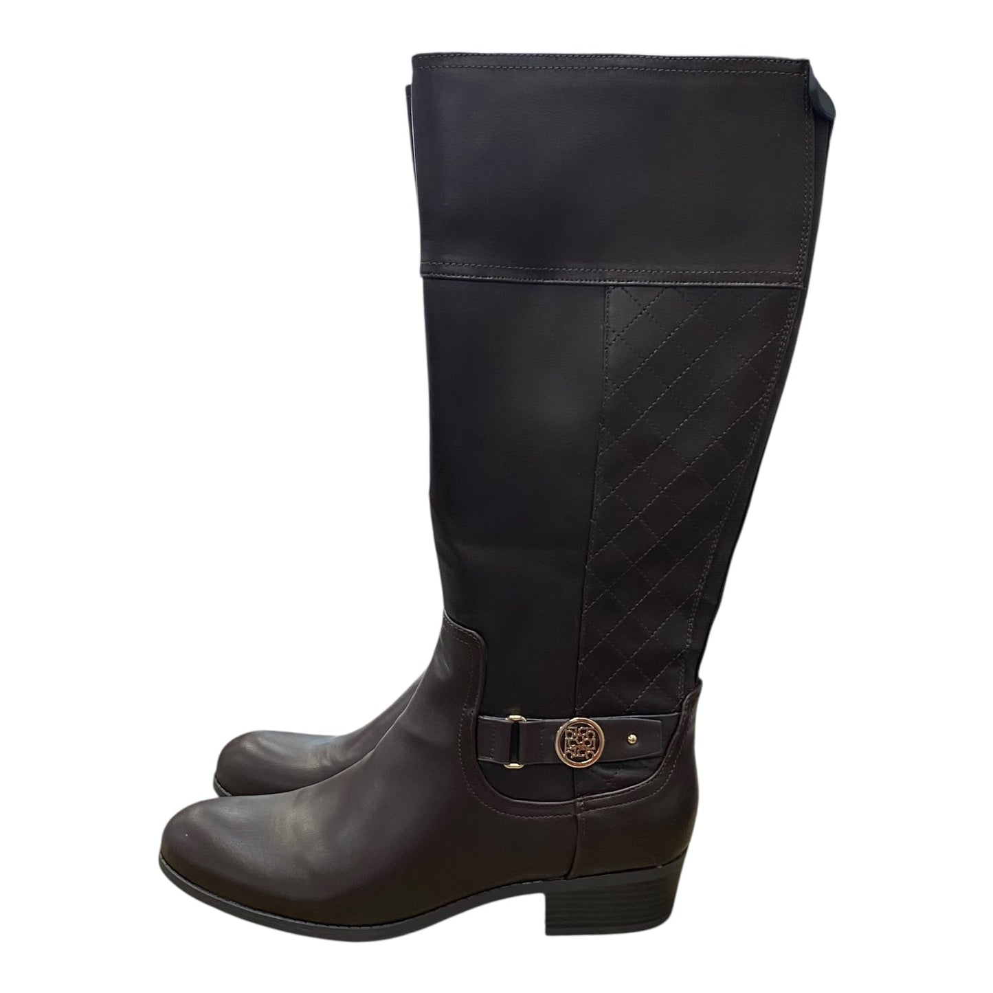 Boots Knee Flats By Liz Claiborne In Brown, Size:11