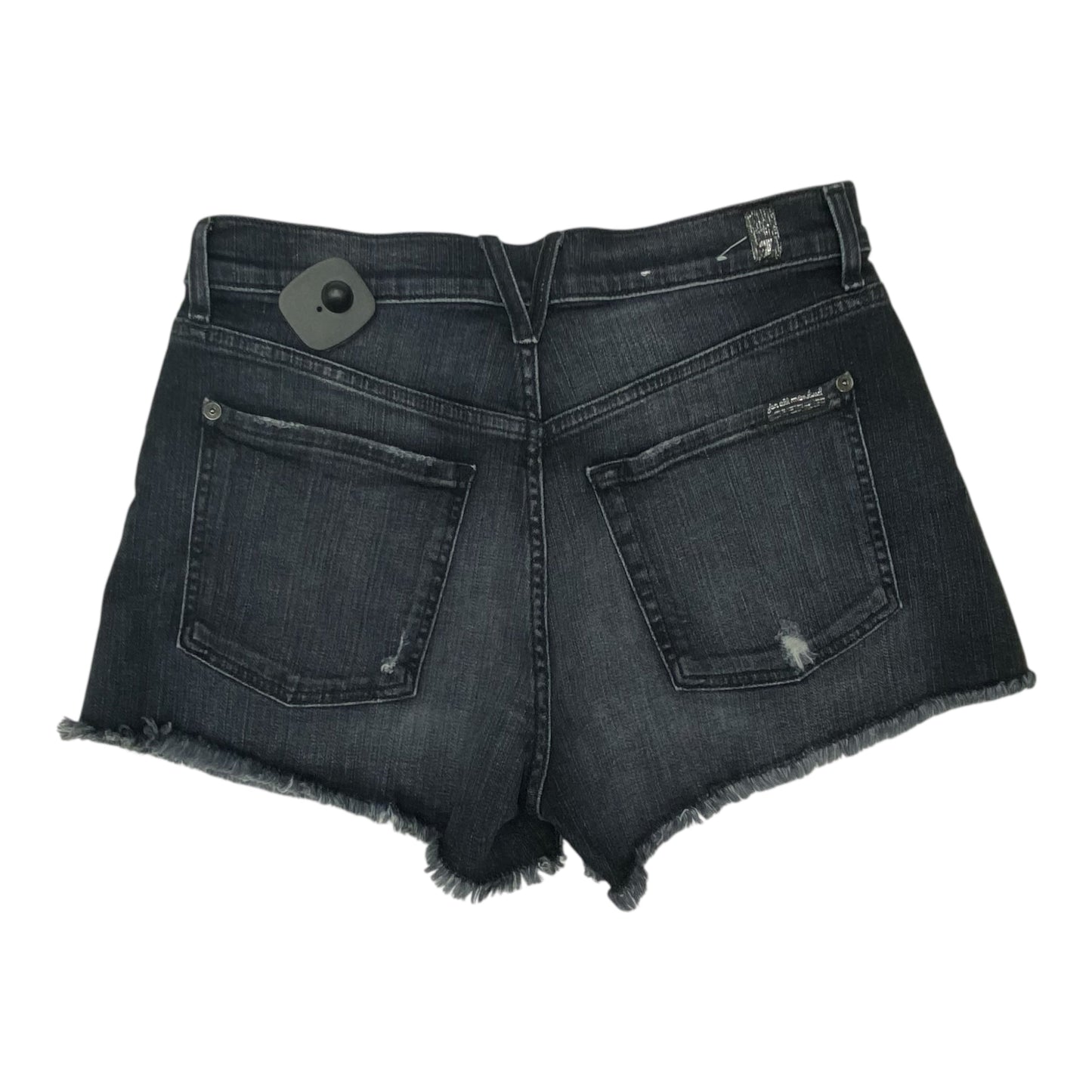 Shorts By 7 For All Mankind In Black Denim, Size:6