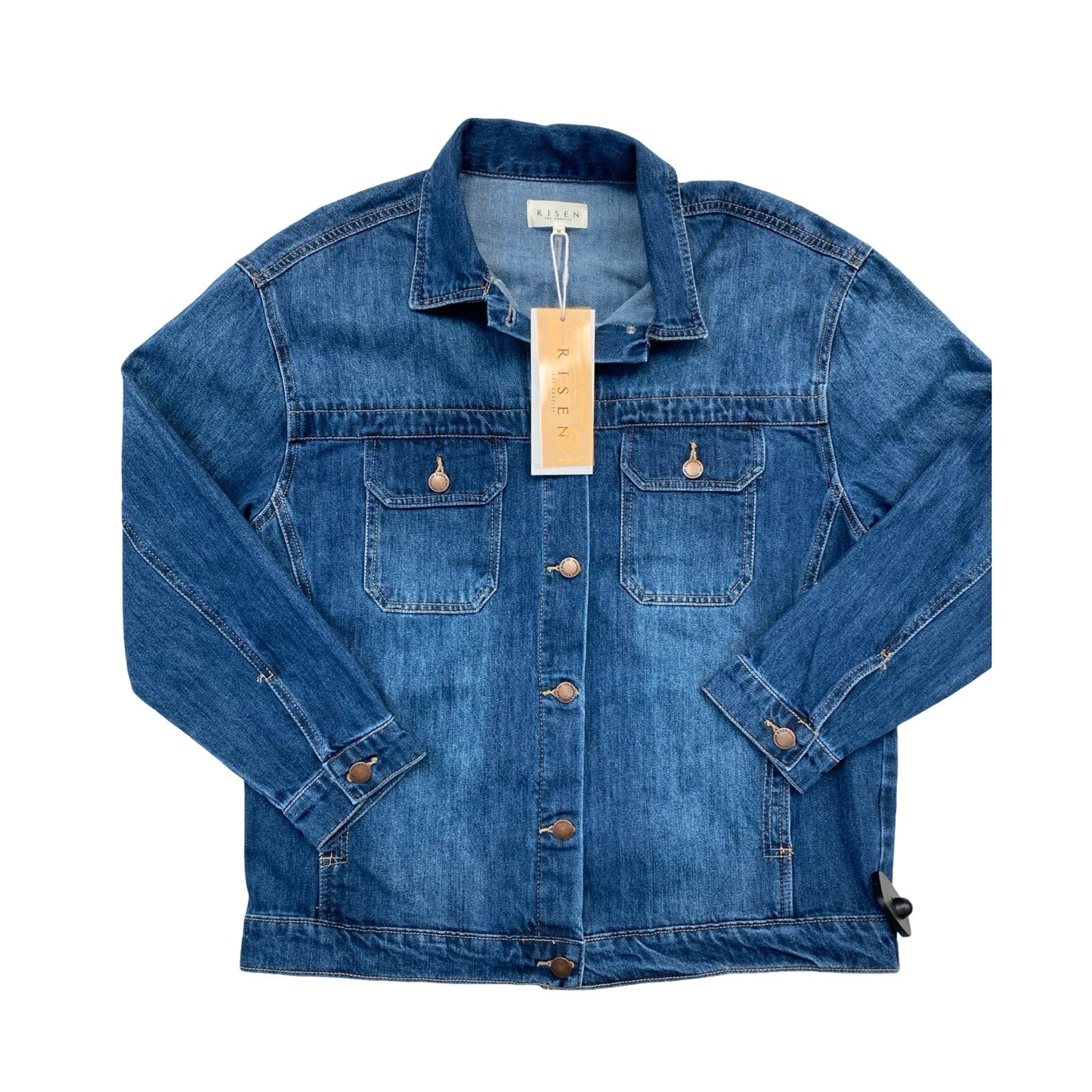 Jacket Denim By Risen In Blue Denim, Size:M