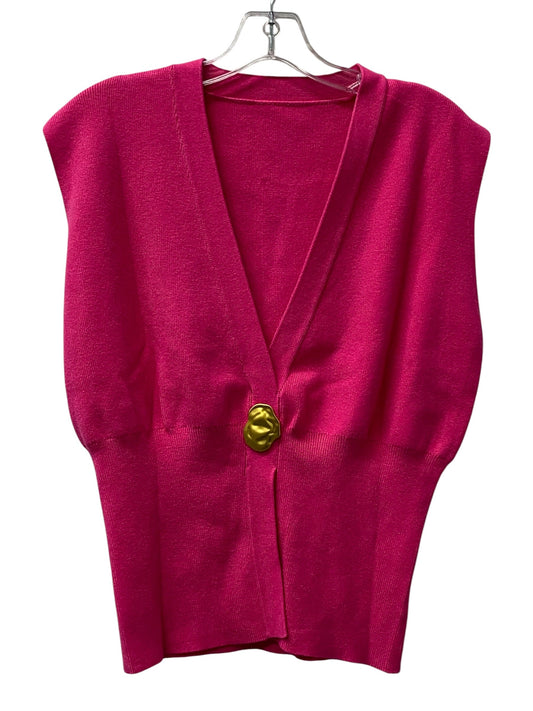 Vest Sweater By Commense In Pink, Size:S