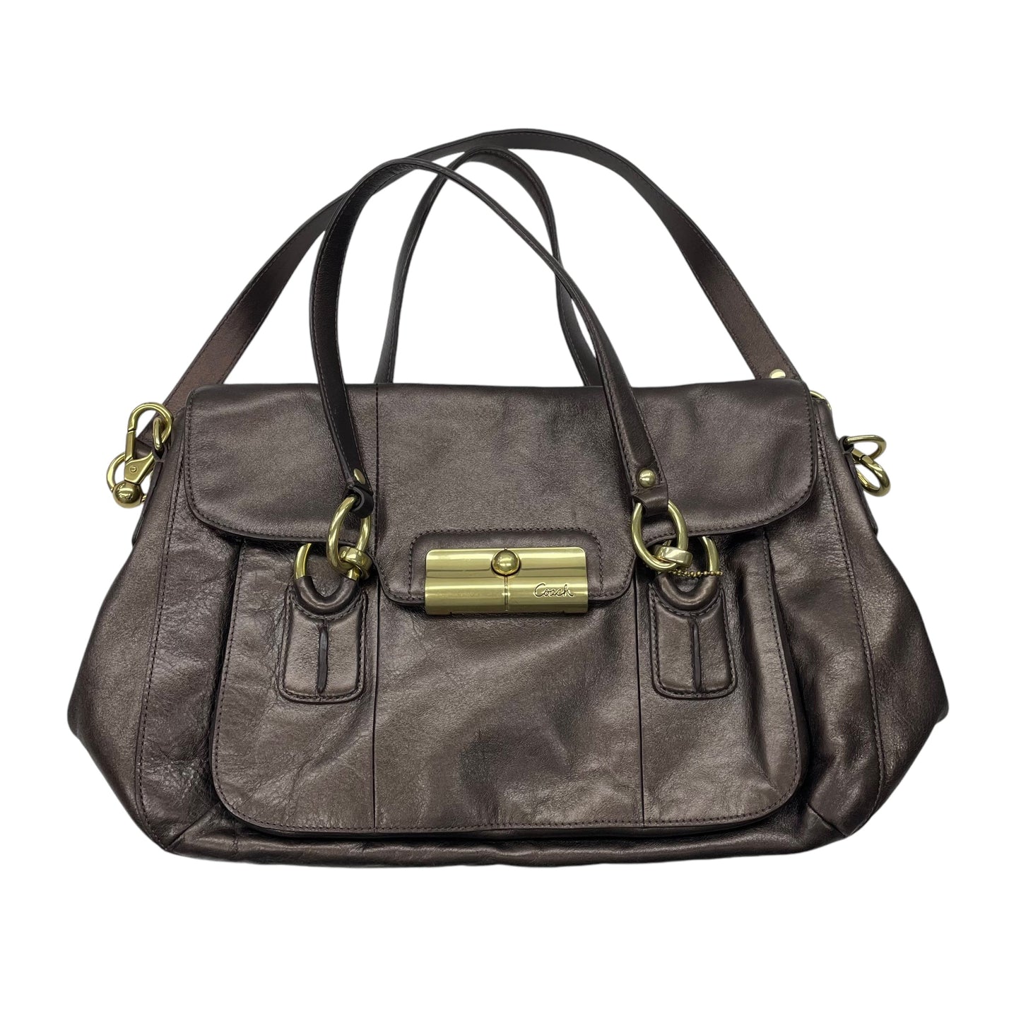 Handbag Designer By Coach In Brown, Size:Medium