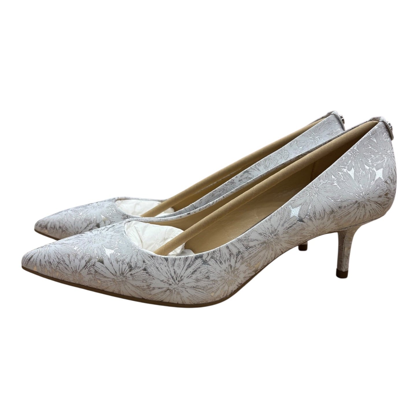 Shoes Designer By Michael Kors In Silver, Size:7