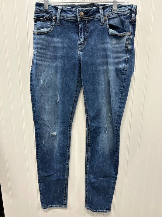 Jeans Skinny By Silver In Blue Denim, Size:10