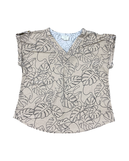 Top Ss By Clothes Mentor In Tan, Size:2X