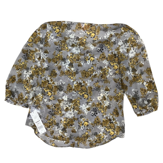 Top 3/4 Sleeve By Elle In Grey & Yellow, Size:S