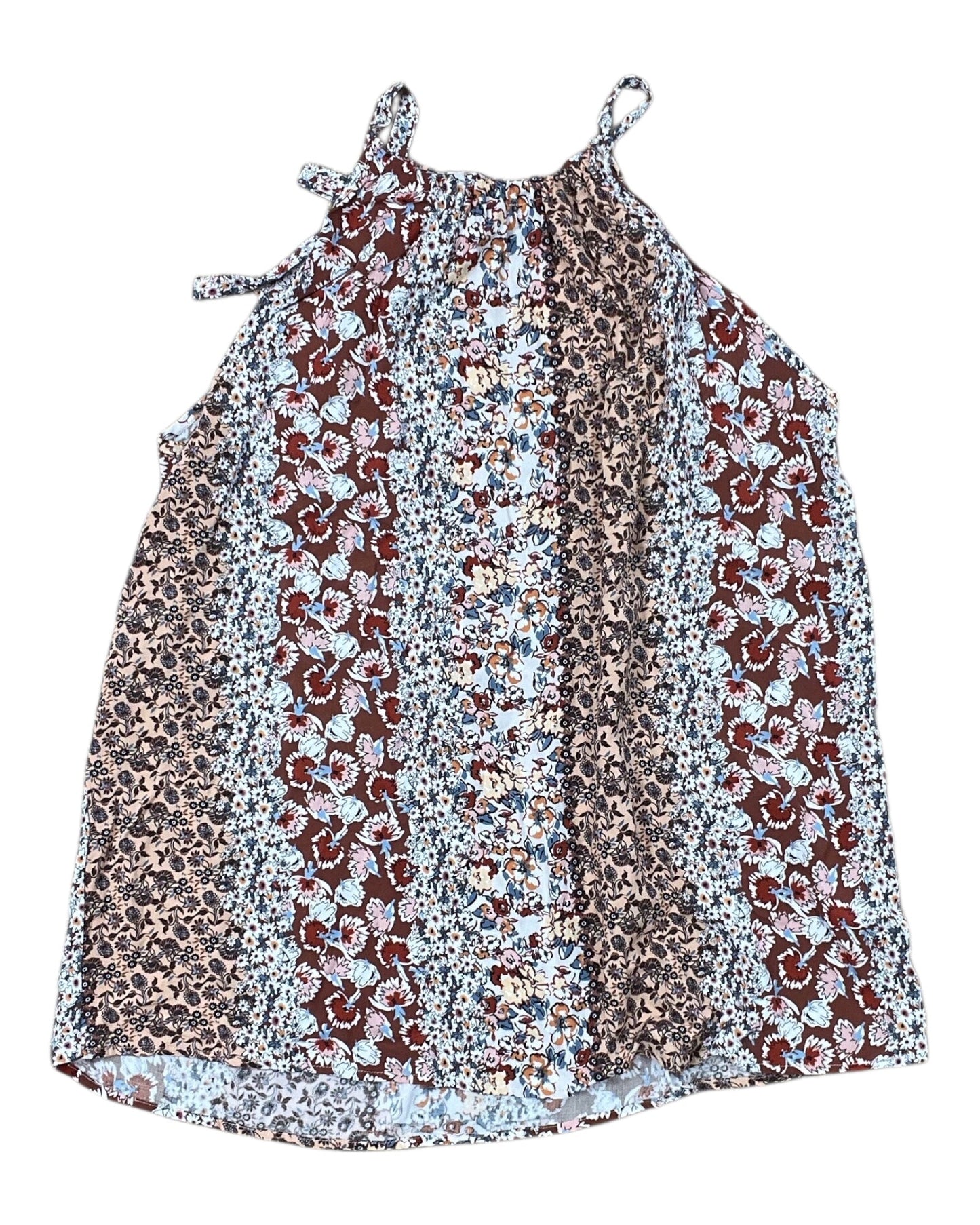 Top Sleeveless By Bibi In Tan & White, Size:L