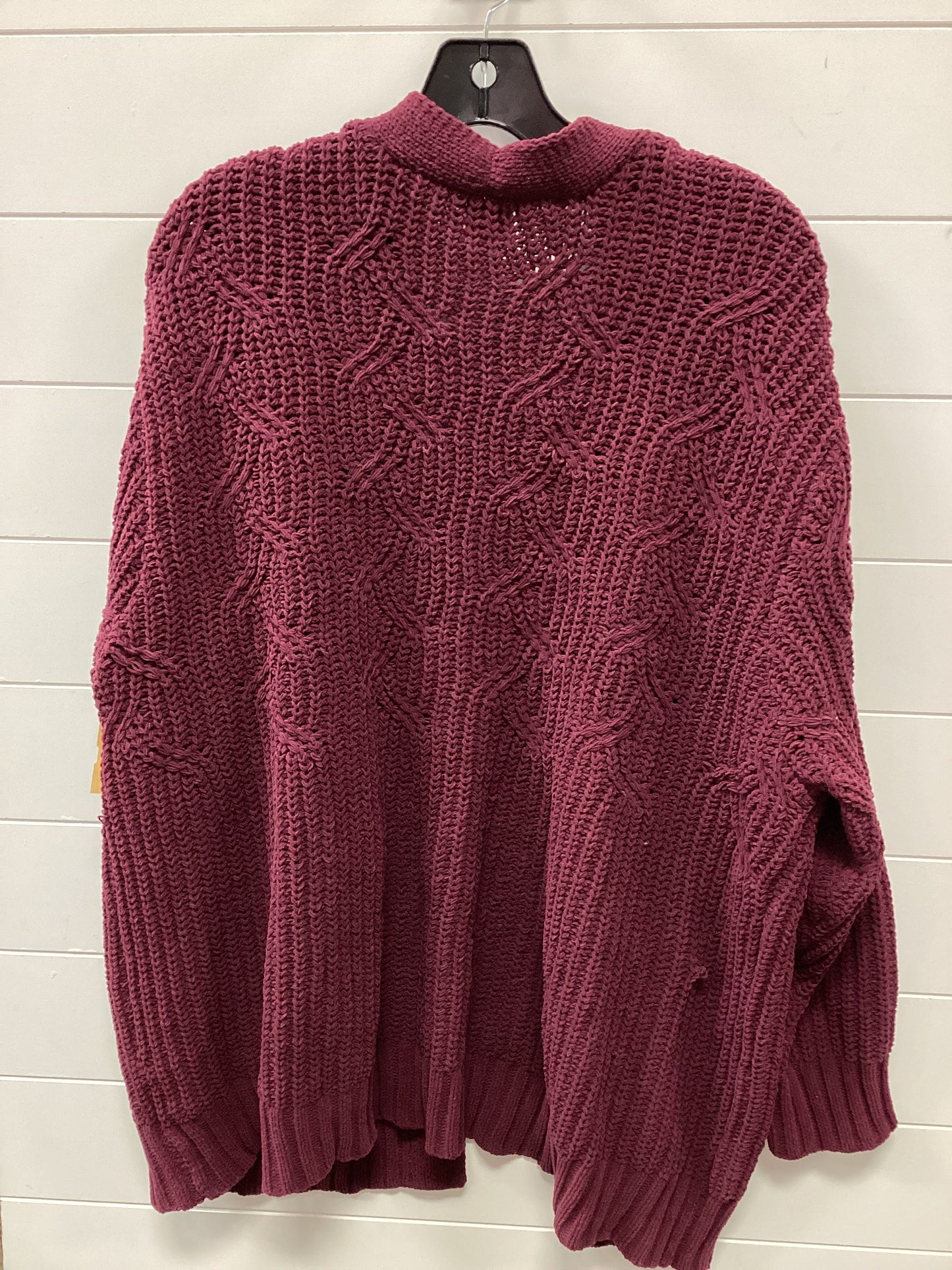 Sweater Cardigan By A New Day In Maroon, Size:Xxl