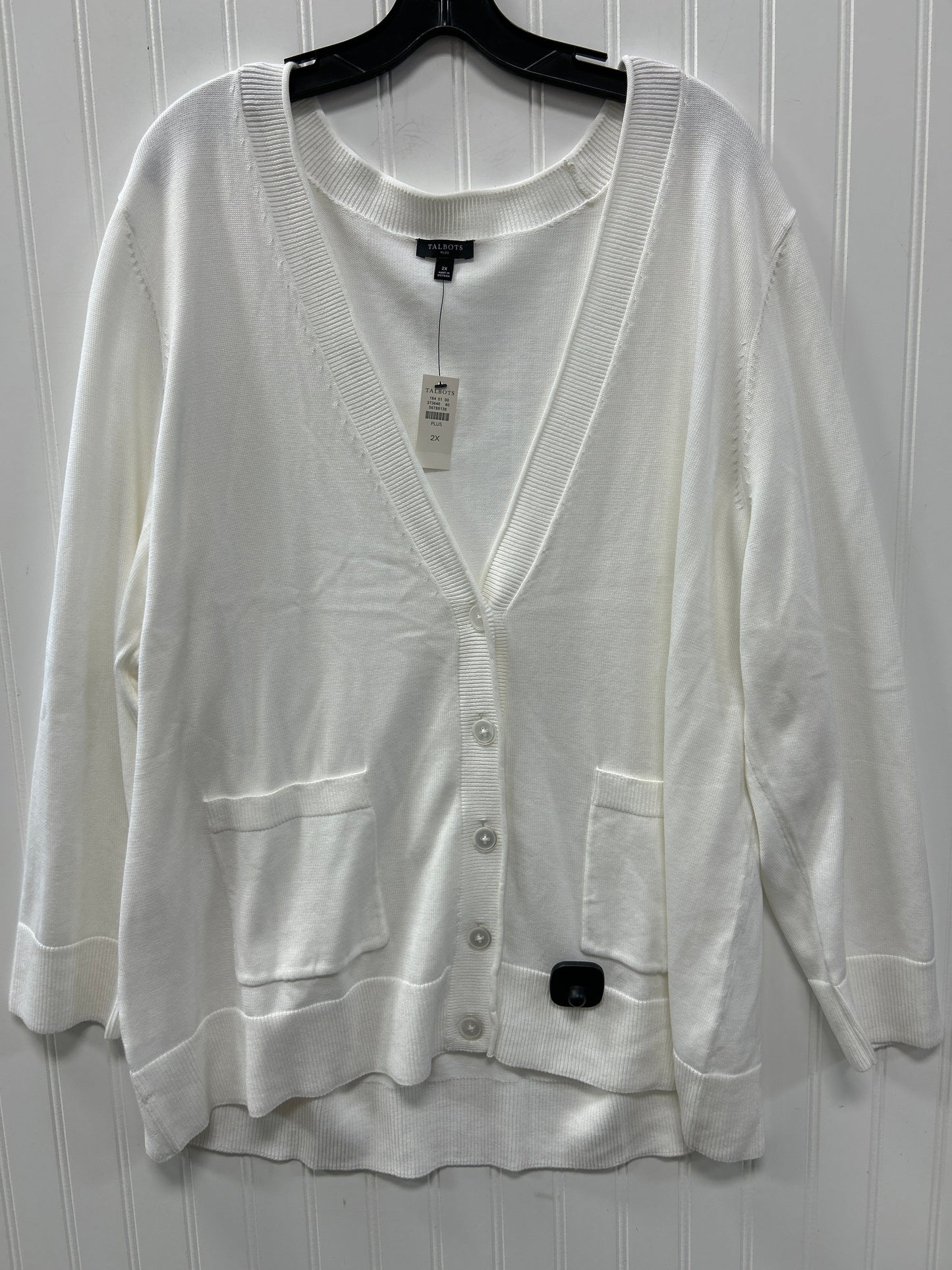 Cardigan By Talbots In White, Size:2X