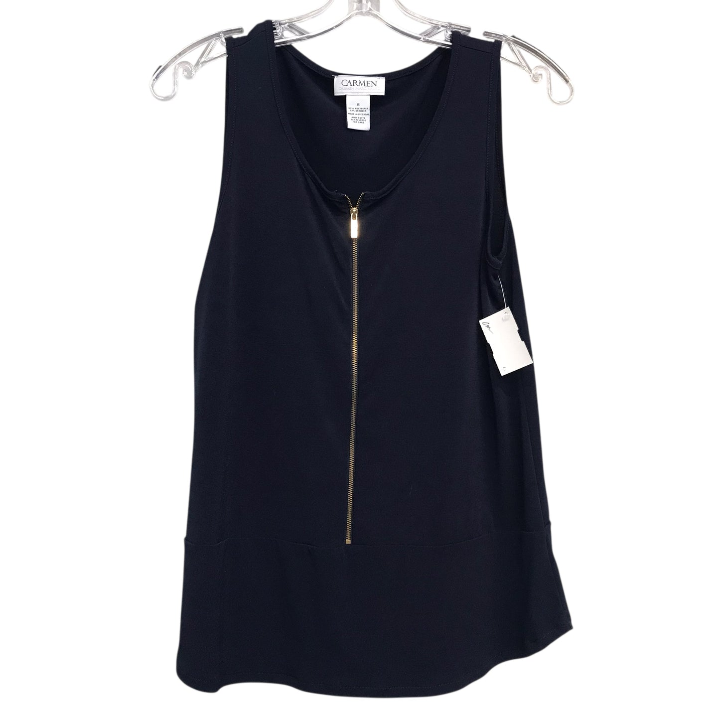 Top Sleeveless By Carmen By Carmen Marc Valvo In Navy, Size:S