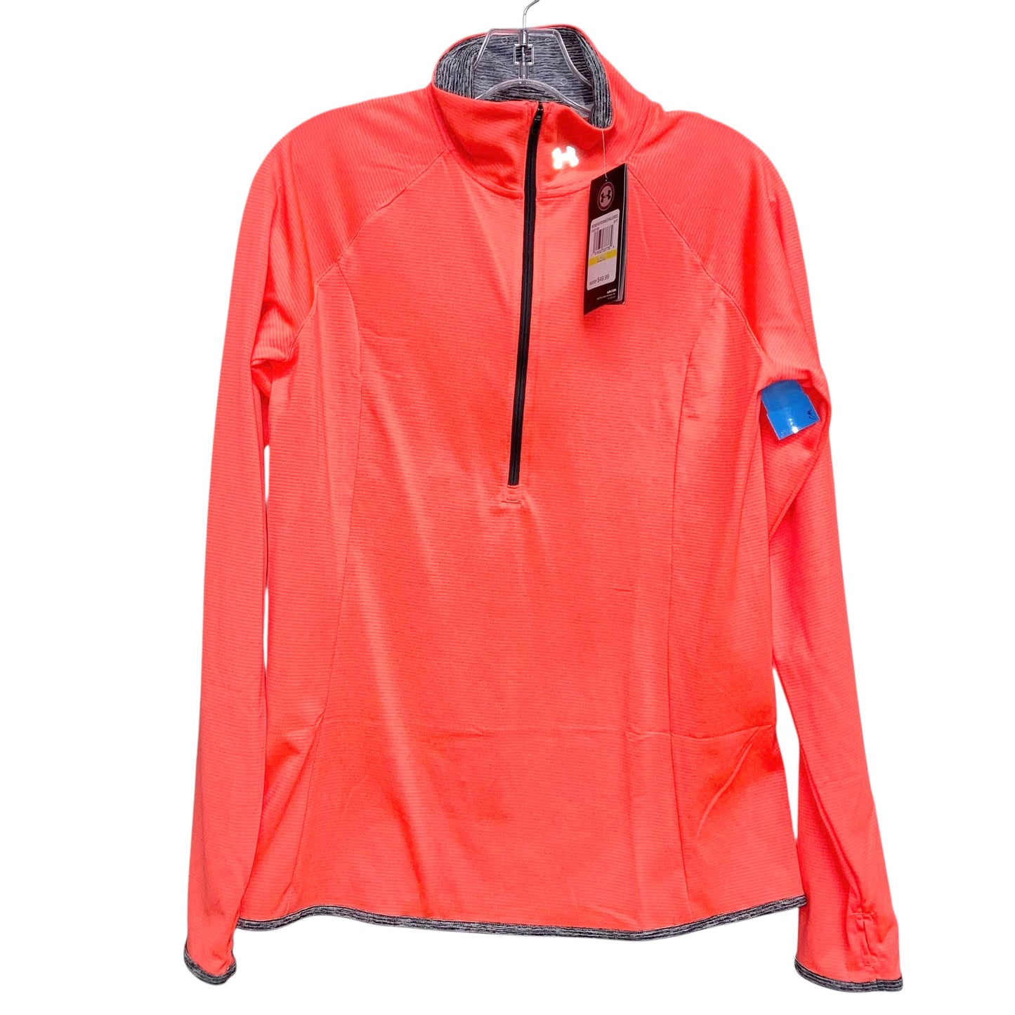 Athletic Top Ls Collar By Under Armour In Orange, Size:M