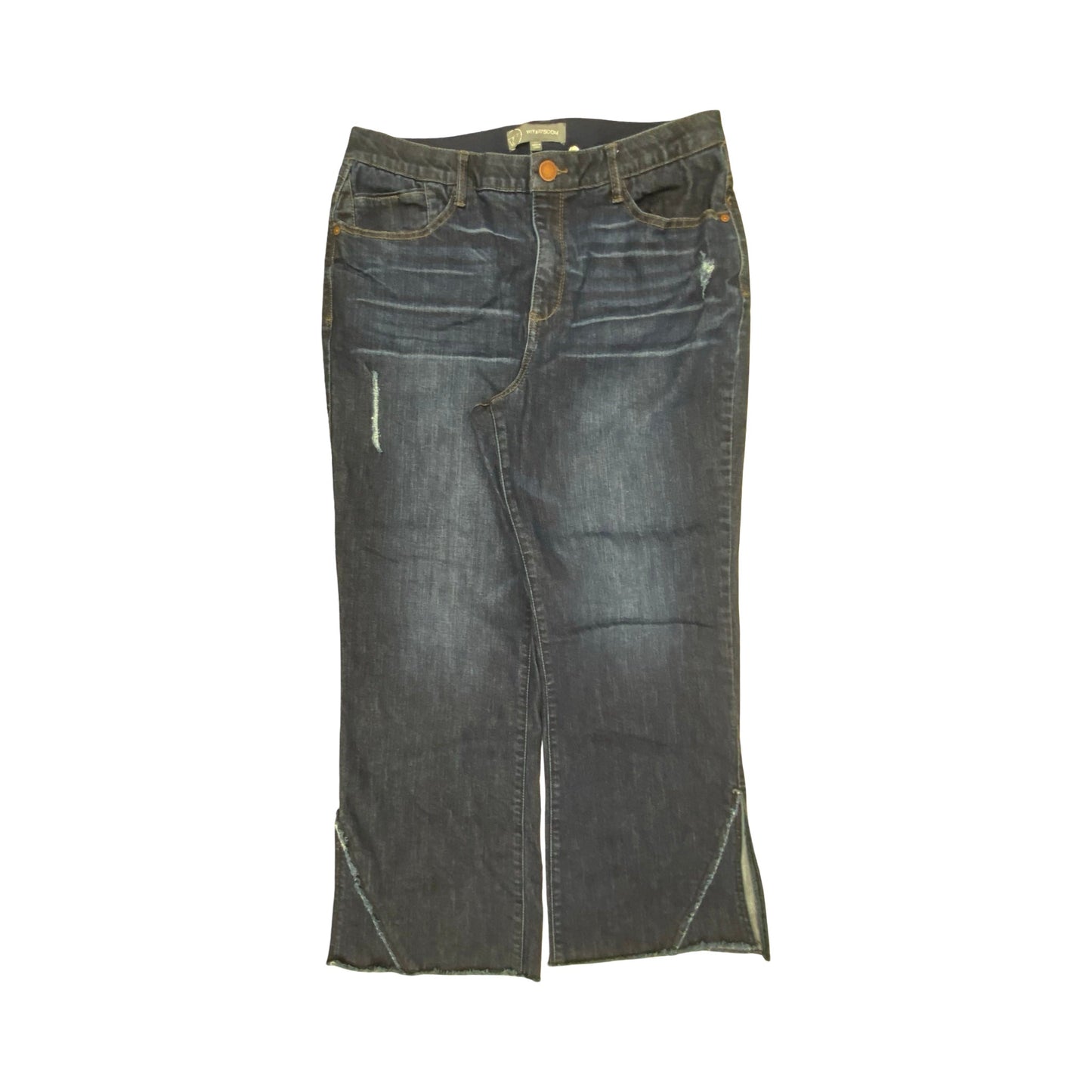 Jeans Straight By Wit & Wisdom In Blue Denim, Size:14