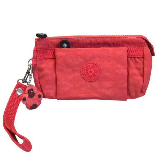 Wristlet By Kipling In Coral, Size:Medium