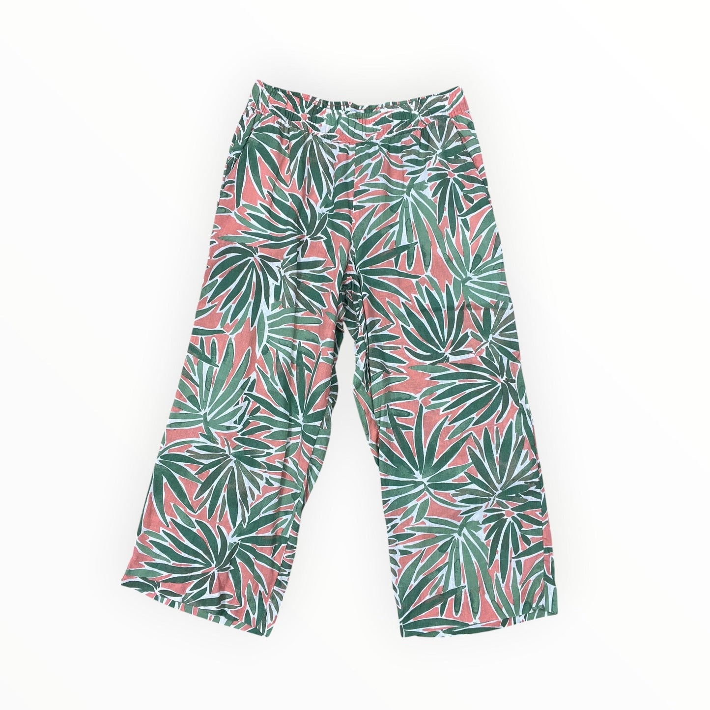 Pants Linen By Sigrid Olsen In Green & Orange, Size:M