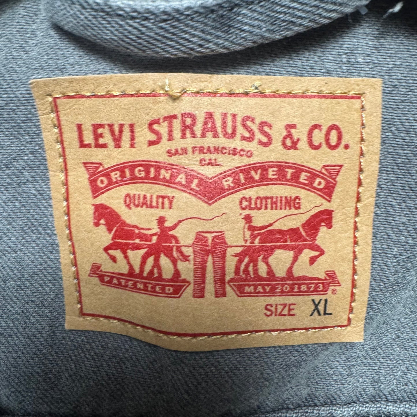 Jacket Denim By Levis In Grey, Size: Xl