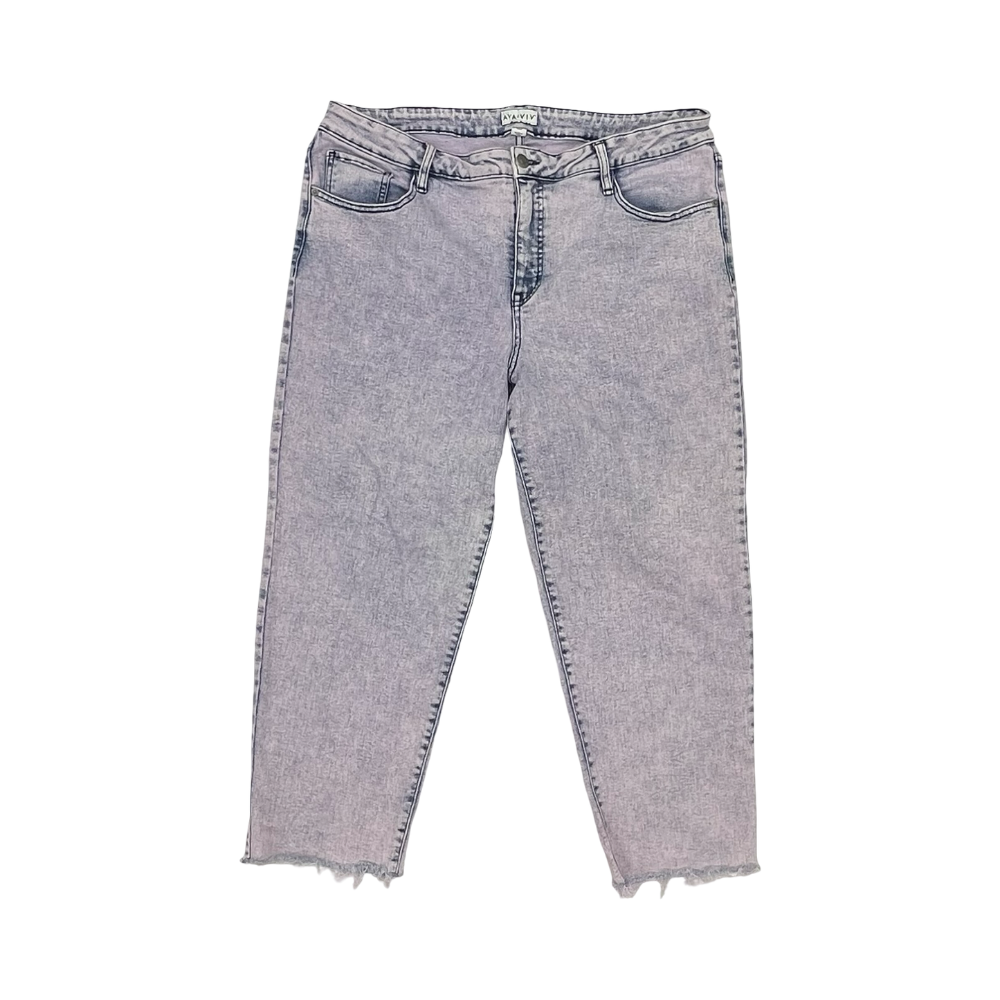Jeans Straight By Ava & Viv In Pink Denim, Size:20
