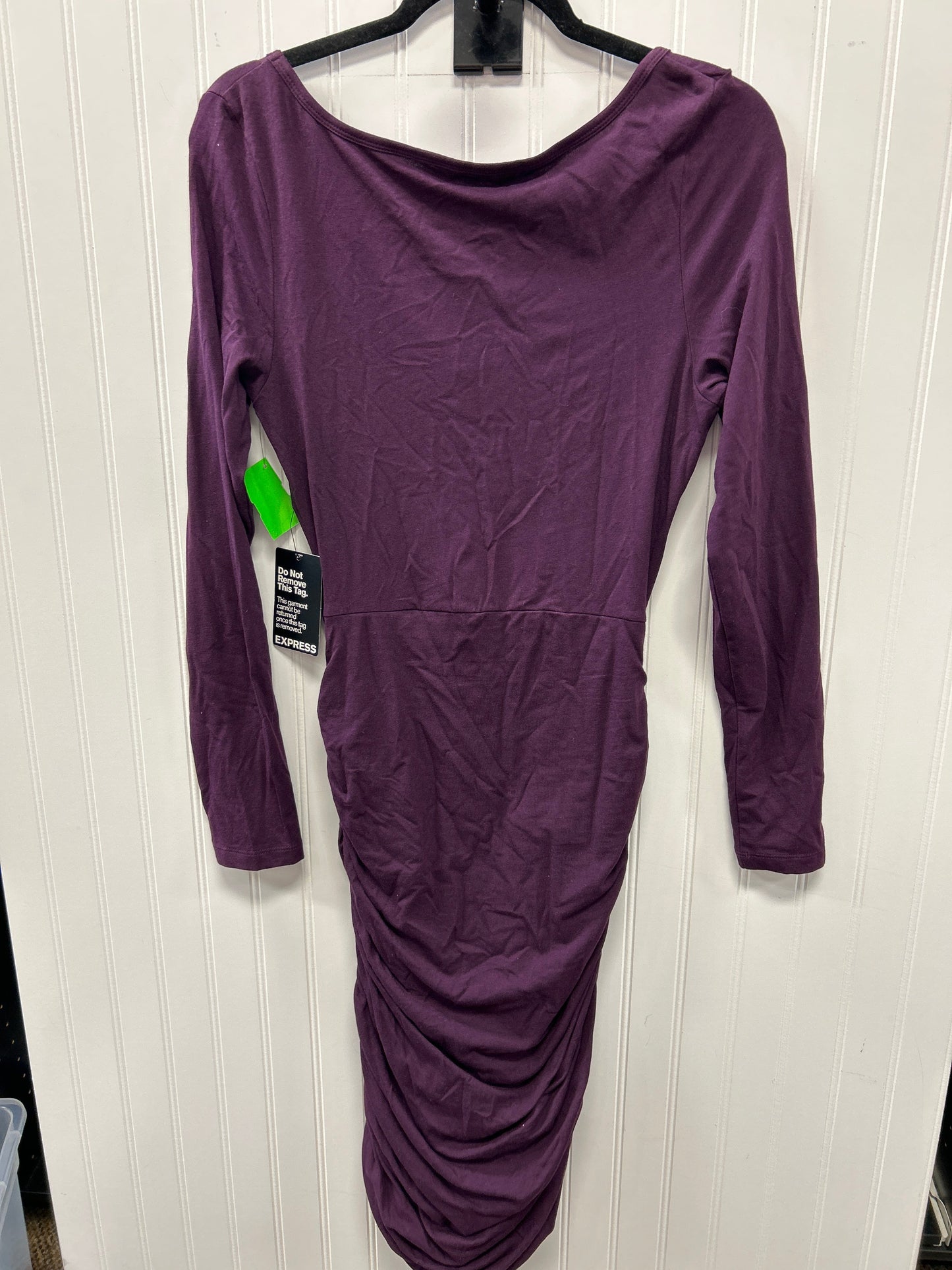 Dress Casual Midi By Express In Purple, Size:M