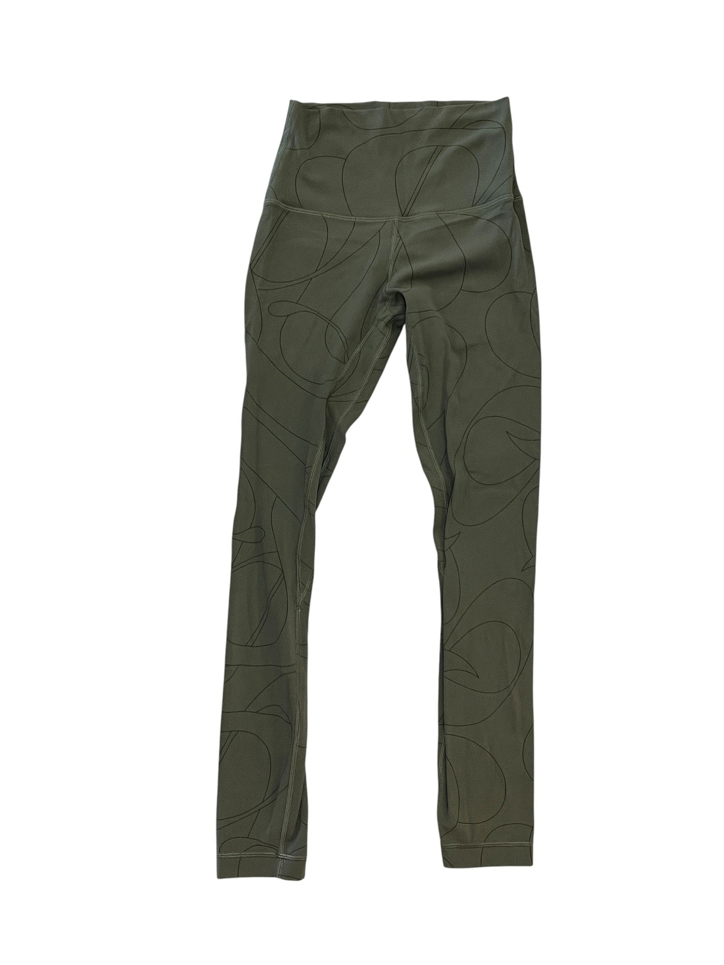 Athletic Leggings By Lululemon In Green, Size:Xs