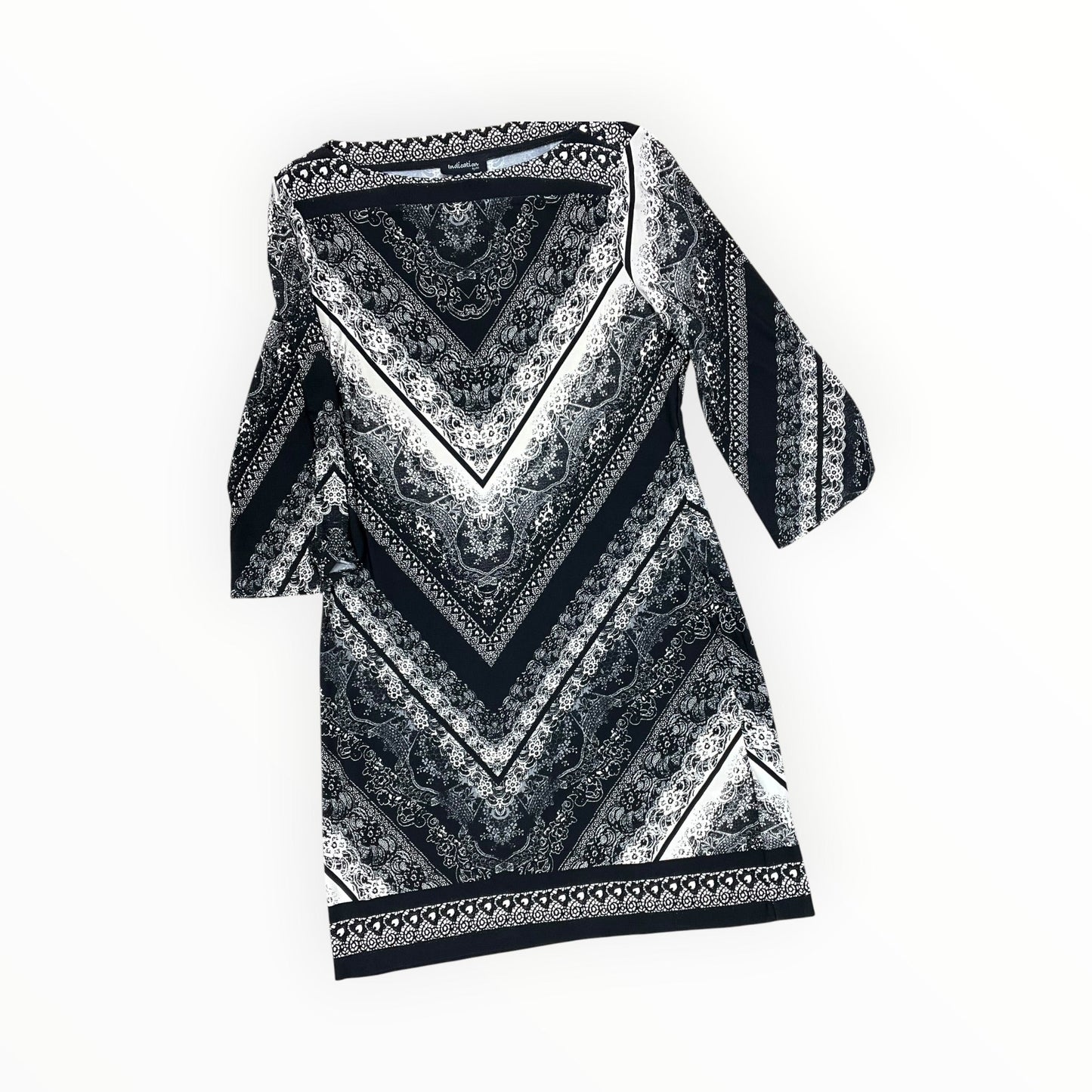 Dress Work By Clothes Mentor In Black & Tan, Size:L