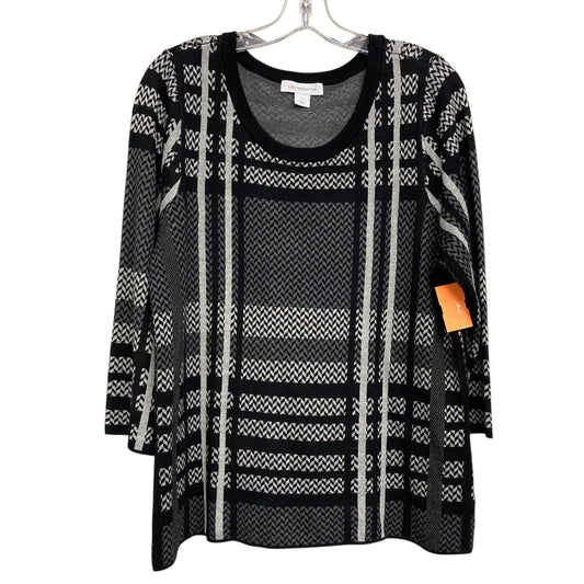 Sweater By Liz Claiborne In Black & Grey, Size:L