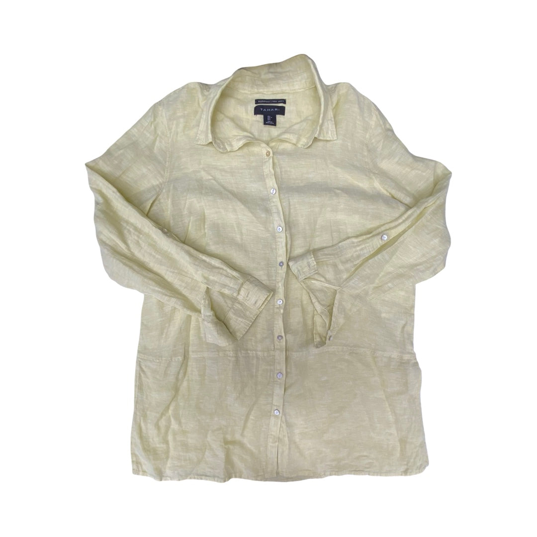 Top Ls By Tahari In Yellow, Size:L