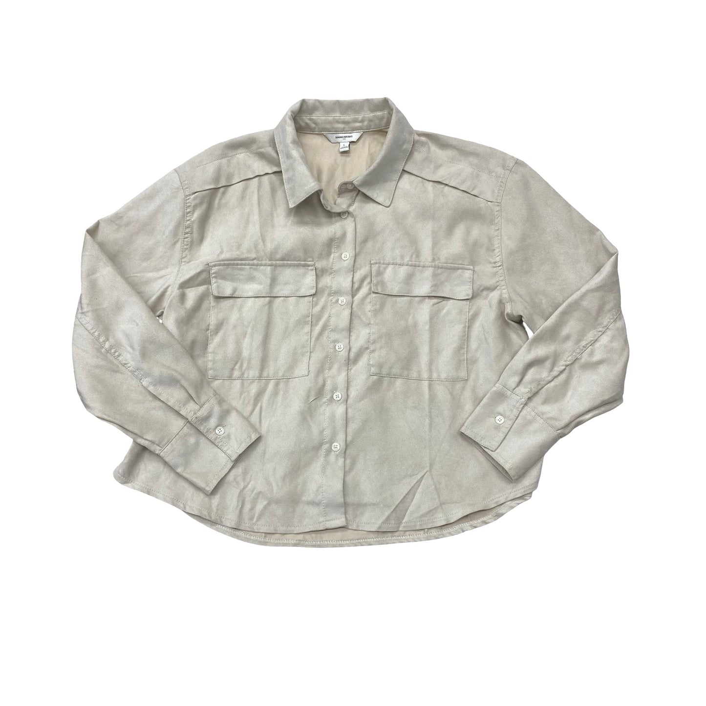 Jacket Shirt By Banana Republic In Beige, Size:L