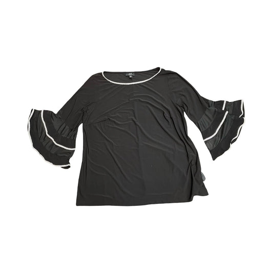 Top Ls By Msk In Black & Silver, Size:1X