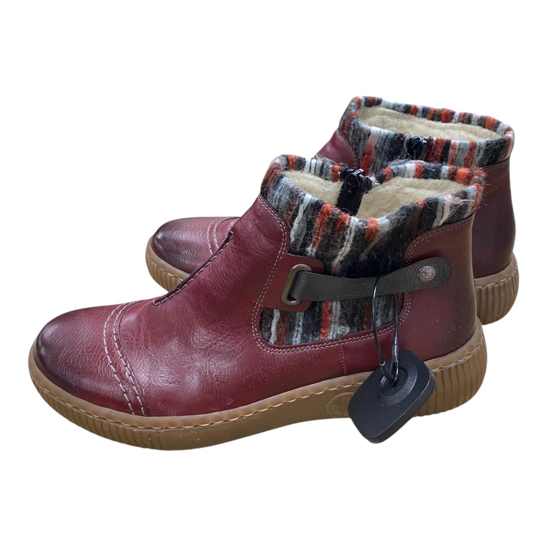 Boots Ankle Flats By Riekers In Red, Size:9