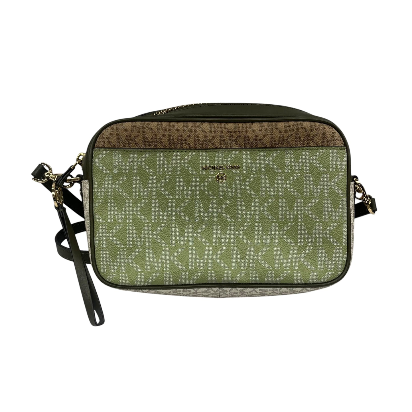 Crossbody Designer By Michael Kors In Brown & Green, Size:Medium