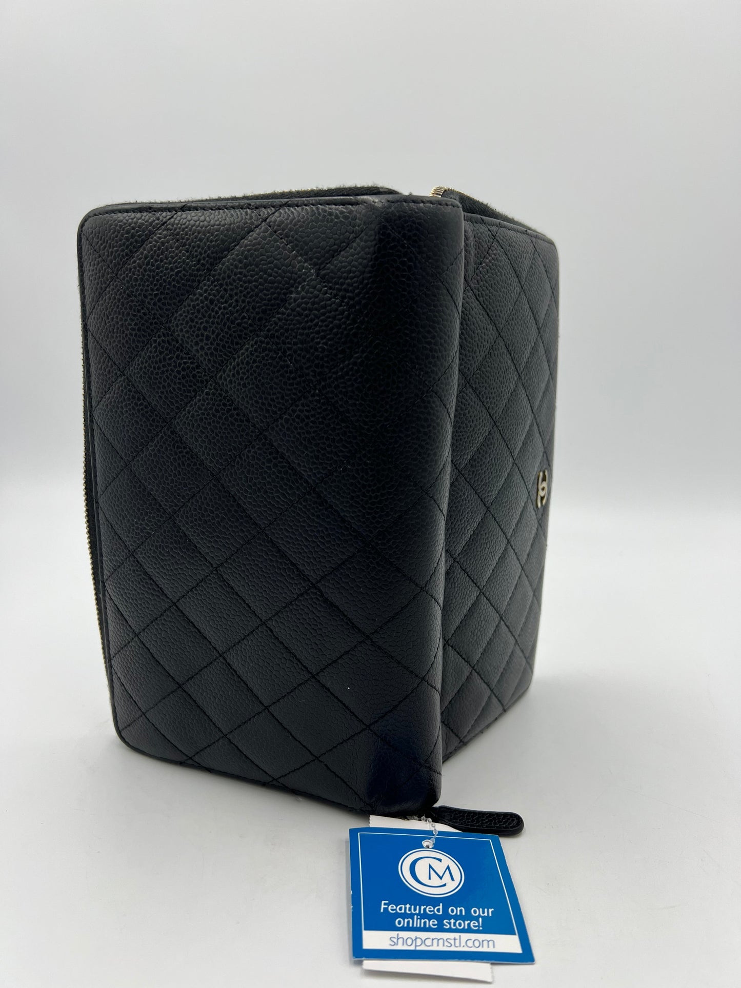 Chanel Zip Around Quilted Caviar Wallet