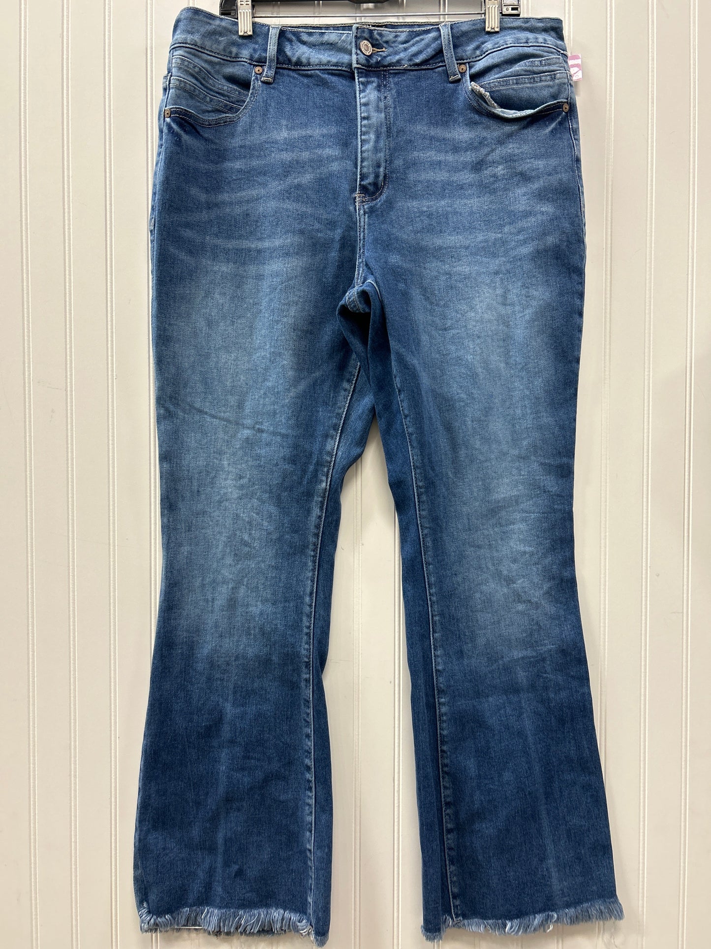 Jeans Flared By Kancan In Blue Denim, Size:18