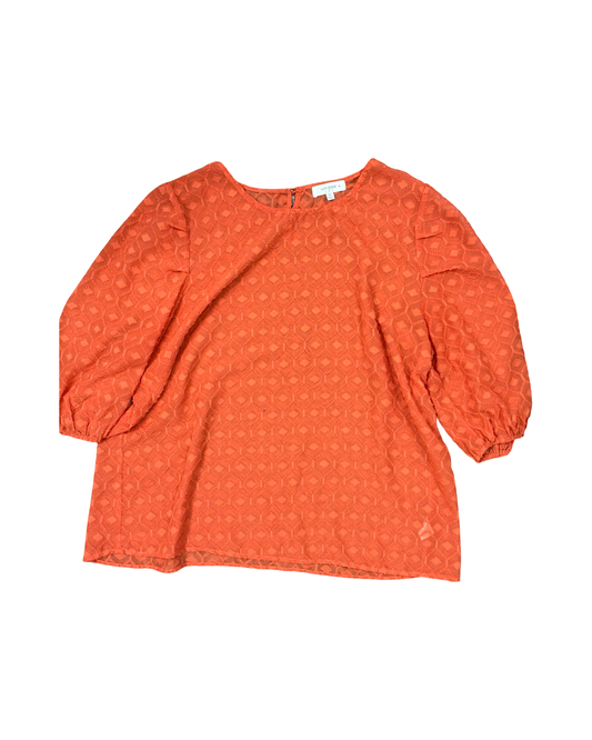 Top 3/4 Sleeve By Umgee In Orange, Size:1X