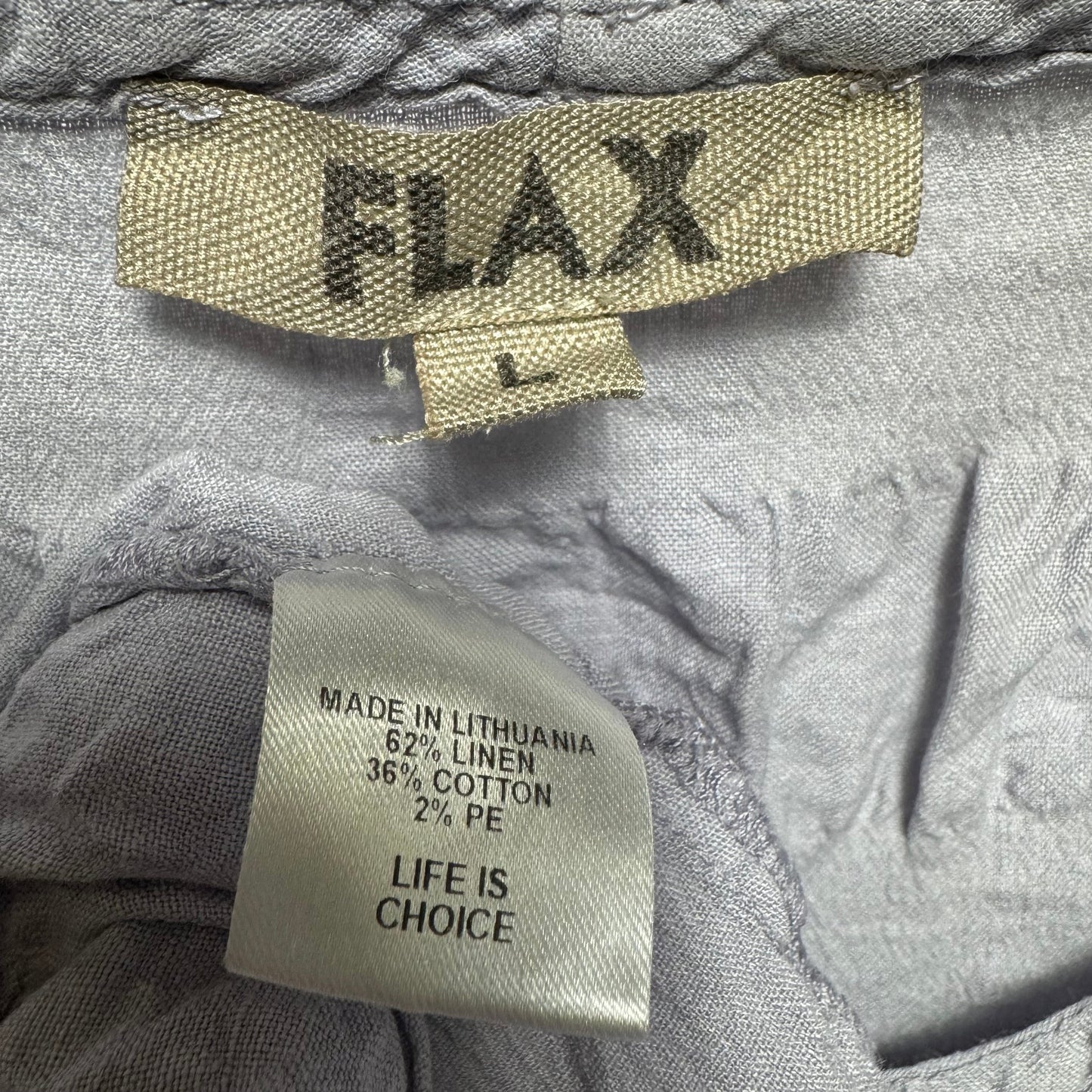 Linen Blend Tunic Short Sleeve By Flax In Purple, Size: L