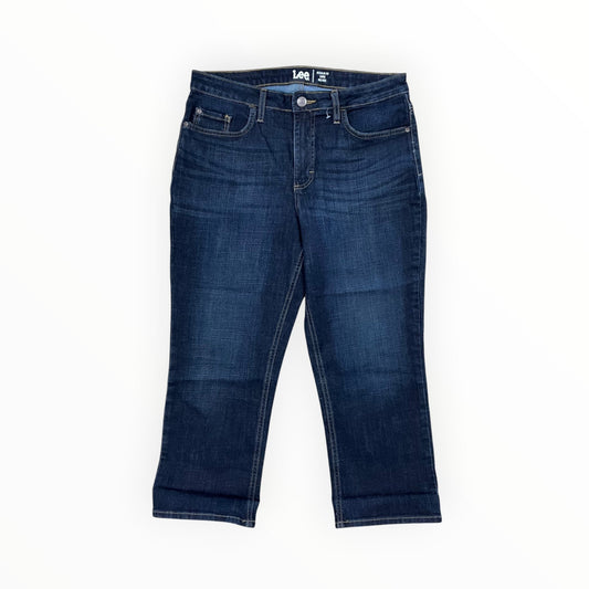 Jeans Cropped By Levis In Black Denim, Size:12