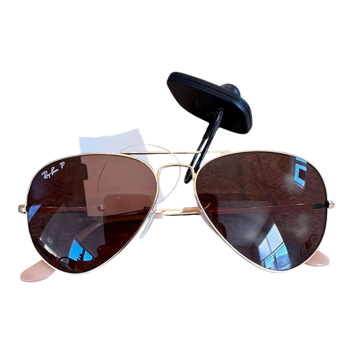 Sunglasses Designer By Ray Ban In Gold