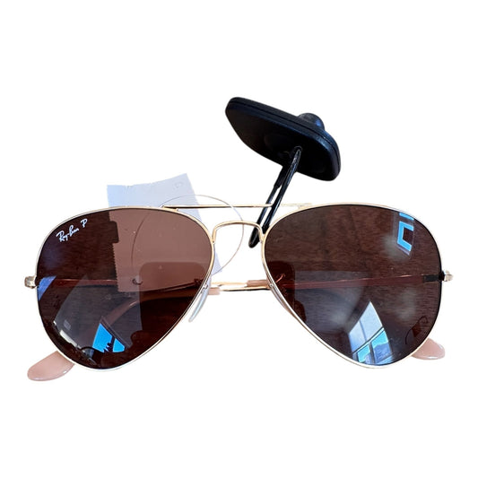 Sunglasses Designer By Ray Ban In Gold