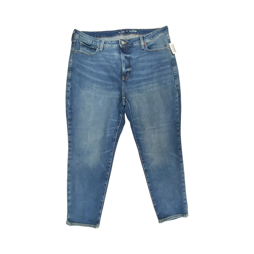 Jeans Straight By Old Navy In Blue Denim, Size:18