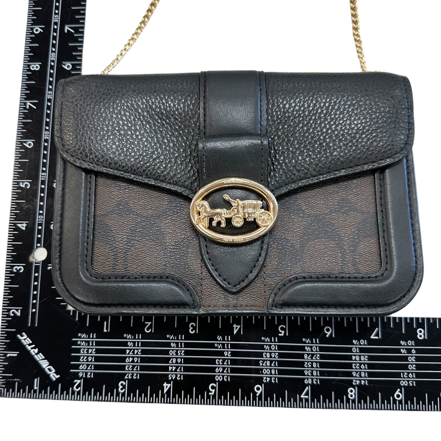 Crossbody Designer By Coach In Black & Brown, Size:Small